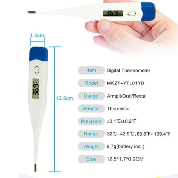 Digital Thermometer for Adults, Digital Oral Thermometer for Fever, Basal Thermometer with 30 Seconds Fast Reading - Image 5