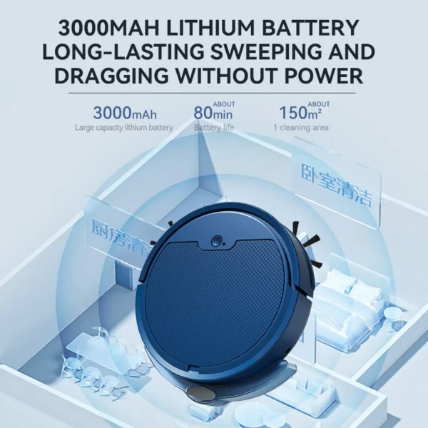 3000Mah Vacuum Cleaner APP Remote Automatic Control Sweeping Robot With Water Tank Sweep and Wet Mopping Vacuum Cleaning Mute - Image 3