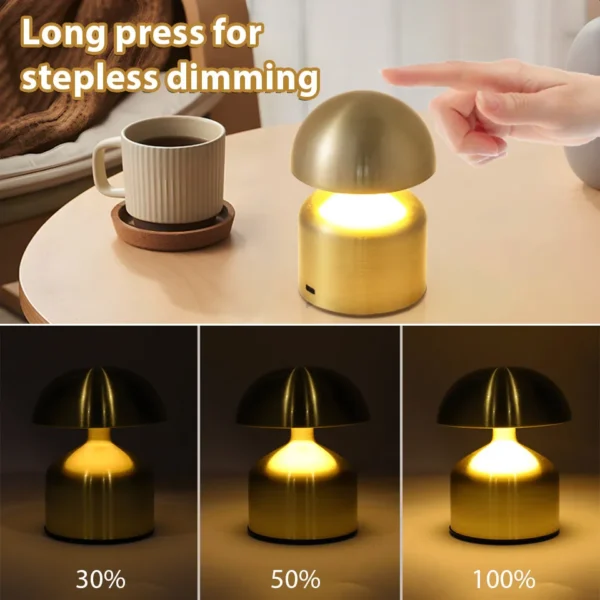 LED Table Lamps USB Rechargeable Touch Dimming Night Light 3 Color Cordless Atmosphere Bedroom Bedside Reading Lamps Decor Light - Image 3