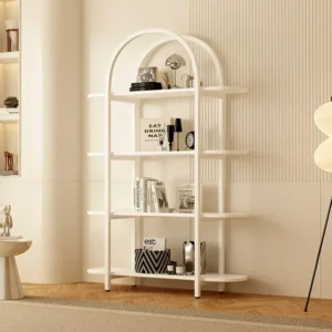 Nordic Bookcases Display Storage Shelves Minimalist Living Room Closet Floor Bookshelf White