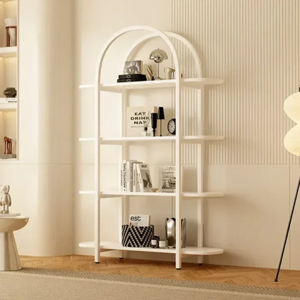 Nordic Bookcases Display Storage Shelves Minimalist Living Room Closet Floor Bookshelf White
