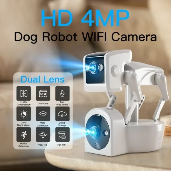 WIFI Robot Camera 1080P Motion Detection 2 Way Talk Rotatable Angle Digital Zoom Type C HD Night Vision Indoor Security - Image 2