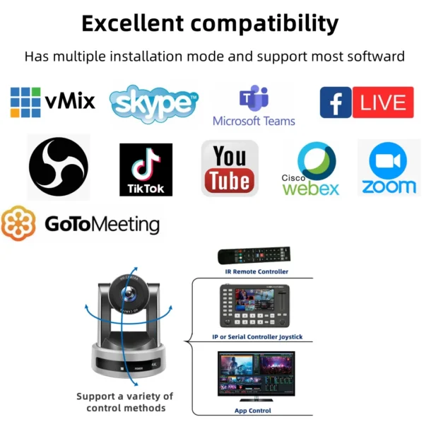 4K NDI 1pc-10pcs PTZ Camera SDI HDMI POE USB 20 Zoom Video Conference Camera for Church Business Meeting 1PC Controller Keyboard - Image 3