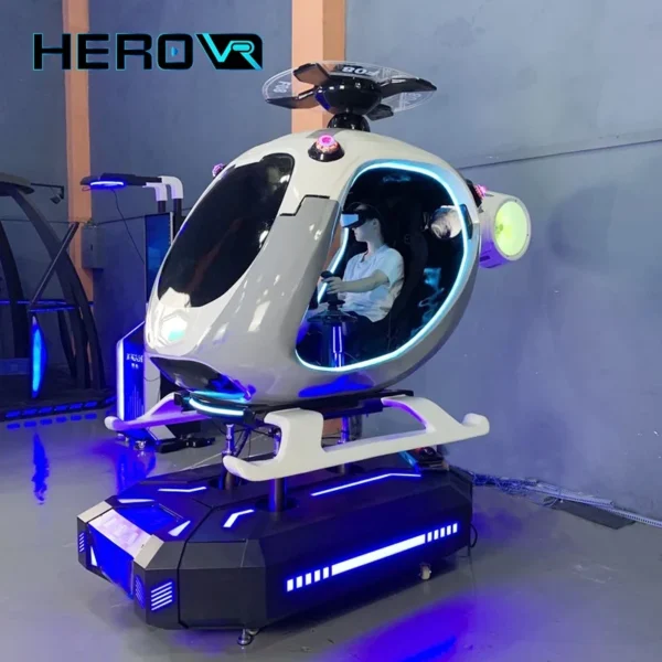 Indoor Playground Motion Flight Simulator Self Driving VR Helicopter Simulator Cockpit - Image 4