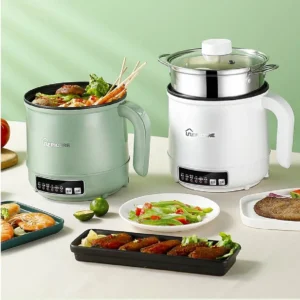 110V/220V Electric Cooking Pot 1.7L Low Power Dormitory Electric Hot Pot Non-stick Frying Pan Multifunctional Pot With Steamer