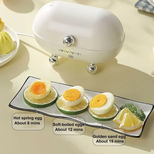 220V Smart Mini Egg Cooker Low Power Student Dormitory Breakfast Machine Multifunctional Electric Steamer Auto Power Off 120W - Image 2