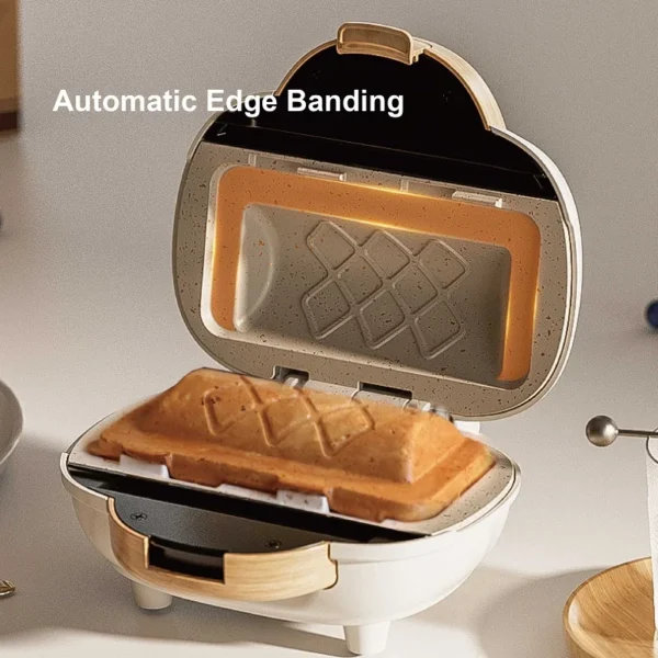 500W Sandwich Machine Fast Breakfast Machine Home Hot-pressed Toasted Non-stick Bread Mini Panini Machine Multi-function Toaster - Image 2