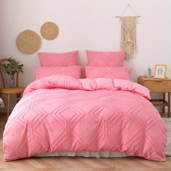 2pcs/3pcs Duvet Cover Set with Boho Grid Tufted Design for All Seasons, Comfortable Soft Comforter Cover Bedding Set for Bedroom - Image 5