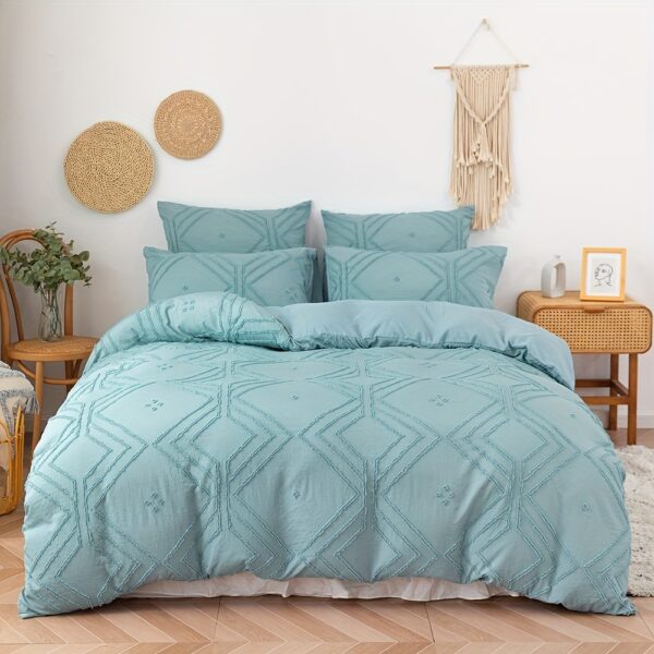 2pcs/3pcs Duvet Cover Set with Boho Grid Tufted Design for All Seasons, Comfortable Soft Comforter Cover Bedding Set for Bedroom - Image 10